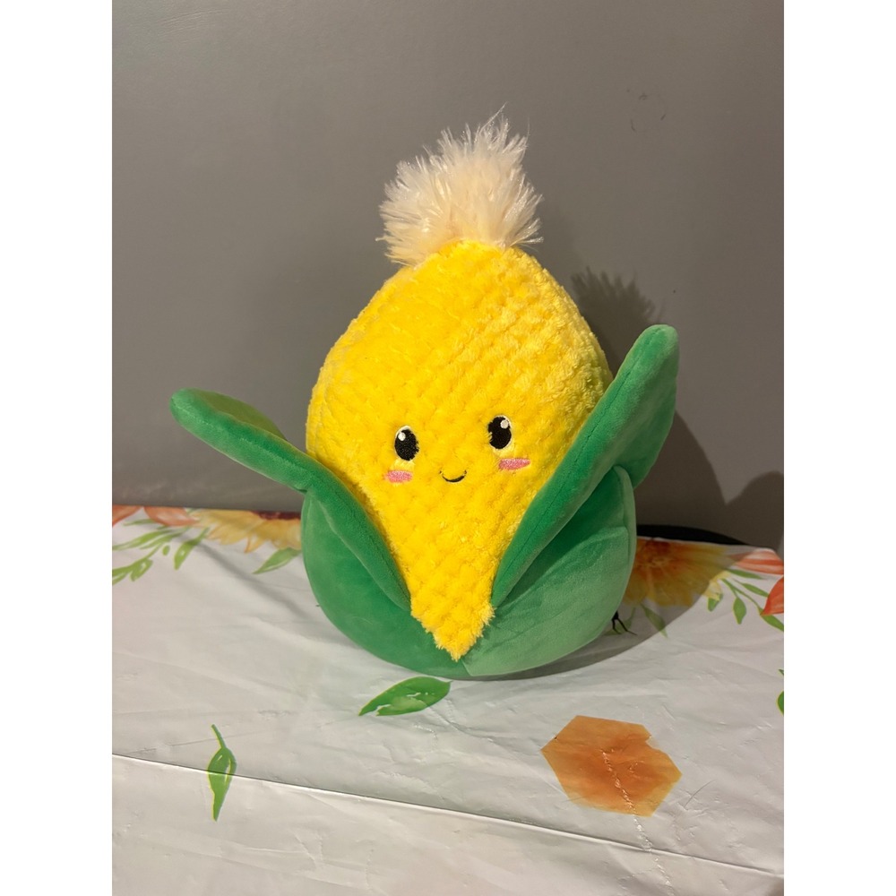 Smoochy Pals Corn on the Cob Plush Yellow Green Vegetable Squishy Stuffed Toy